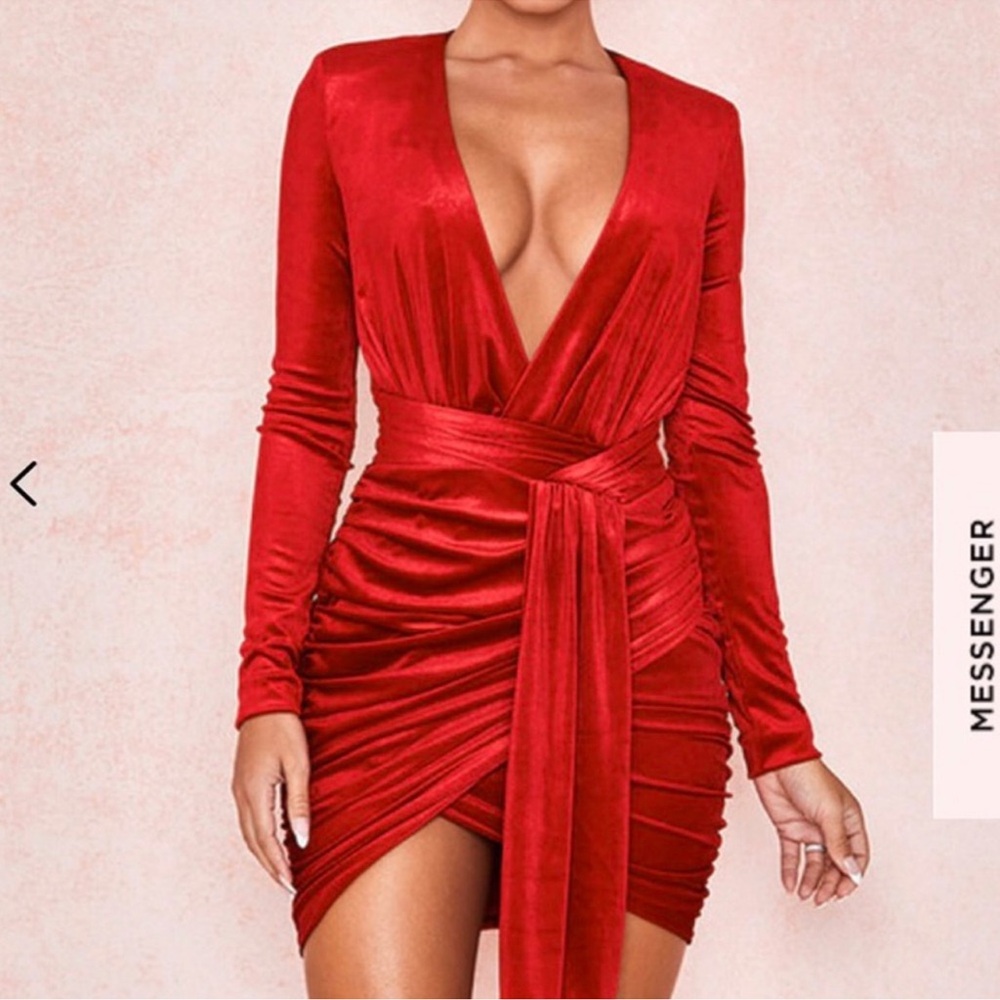 House of CB Scarlet Wrap Mini Dress